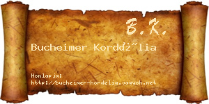 Bucheimer Kordélia névjegykártya